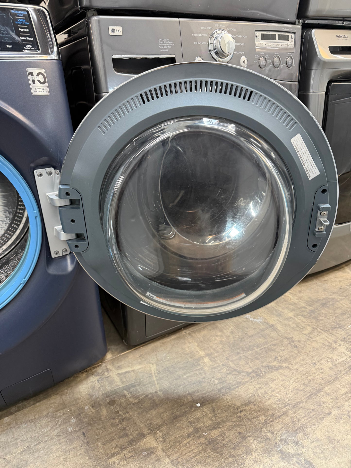 GE  GFW850SPNRS
28 Inch Front Load Smart Washer with 5.0 cu. ft. And GE  PFD87ESPVRS
28 Inch Smart Front Load Electric Dryer with 7.8 cu ft