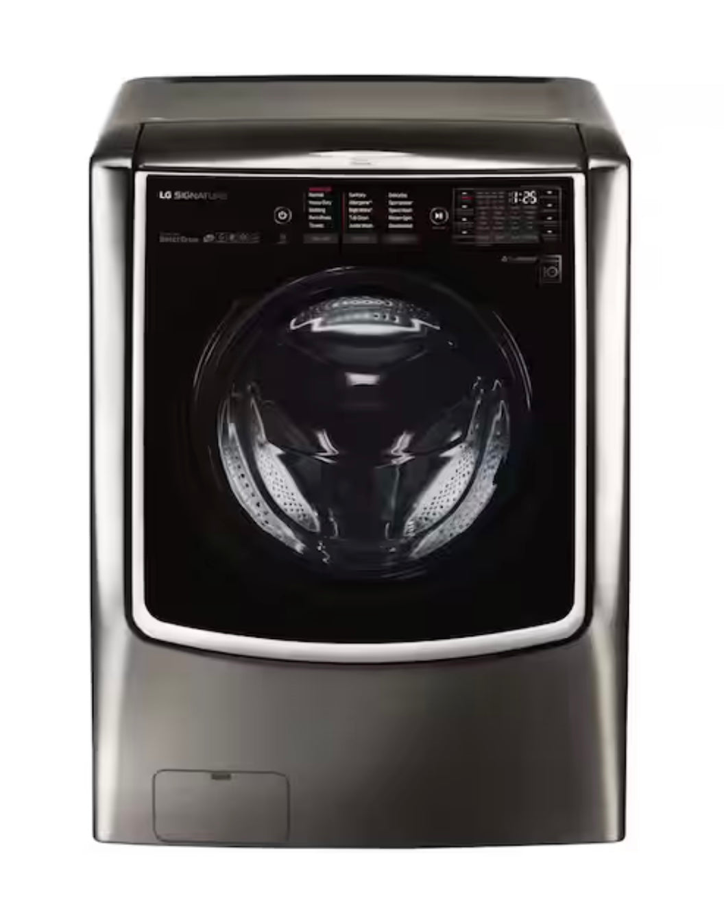 LG Signature TurboWash Series  WM9500HKA
30 Inch Front Load Smart Washer with 5.8 cu. ft. Capacity, LoDecibel Operation, TrueBalance System, SmartDiagnosis , ThinQTechnology, 14 Wash Cycles, Steam Cycle, Sanitize, TurboWash , Allergiene™, and ENERGY S