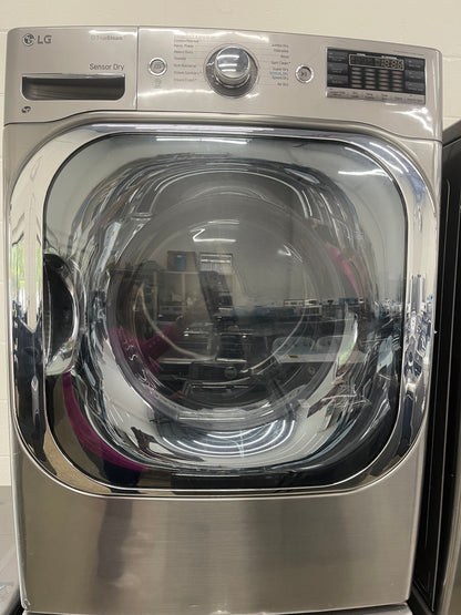 LG Mega Capacity Front Load Washer and Electric Dryer Set in Graphite Steel