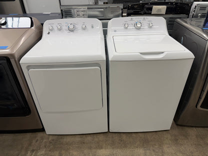 GE 4.2 cu. ft. Capacity Washer with Stainless Steel Basket Model#: GTW460ASJ5WW  and GE 7.2 cu. ft. Capacity aluminized alloy drum Electric Dryer

Model #:GTD42EASJWW