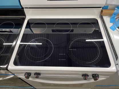 Frigidaire  FCRE3062AW
30 Inch Freestanding Electric Range with 5 Elements, 5.3 cu. ft. Capacity, EvenTemp Element, SpaceWise Element, Storage Drawer, and Steam Clean: White