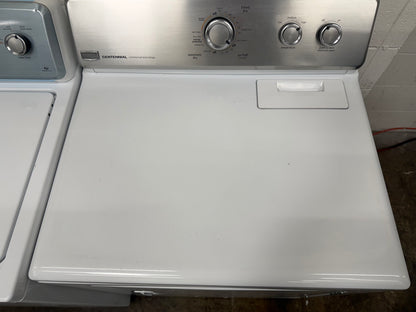Whirlpool  WTW4957PW
28 Inch Top Load Washer with 3.9 Cu. Ft. and Maytag Centennial Series  MEDC300BW
29 Inch Electric Dryer with 7.0 cu. ft.