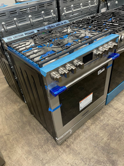 Frigidaire Professional Series  PCFG3080AF
30 Inch Slide-In Gas Range with 6 Sealed Burners, 6.0 cu. ft. Convection Oven, 18,000 BTU EvenTemp Burner, Griddle, Storage Drawer, No Preheat, Air Fry, ADA Compliant, and Star-K