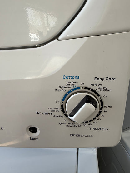 GE Unitized Spacemaker® ENERGY STAR 3.9 cu. ft. Capacity Washer with Stainless Steel Basket and 5.9 cu. ft. Capacity Electric Dryer

Model #:GUD27EESM1WW