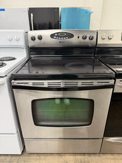 Maytag  MER5755QAS
30 Inch Freestanding Electric Range w/ Precision Cooking System & Hot-Surface Indicator Light: Stainless Steel