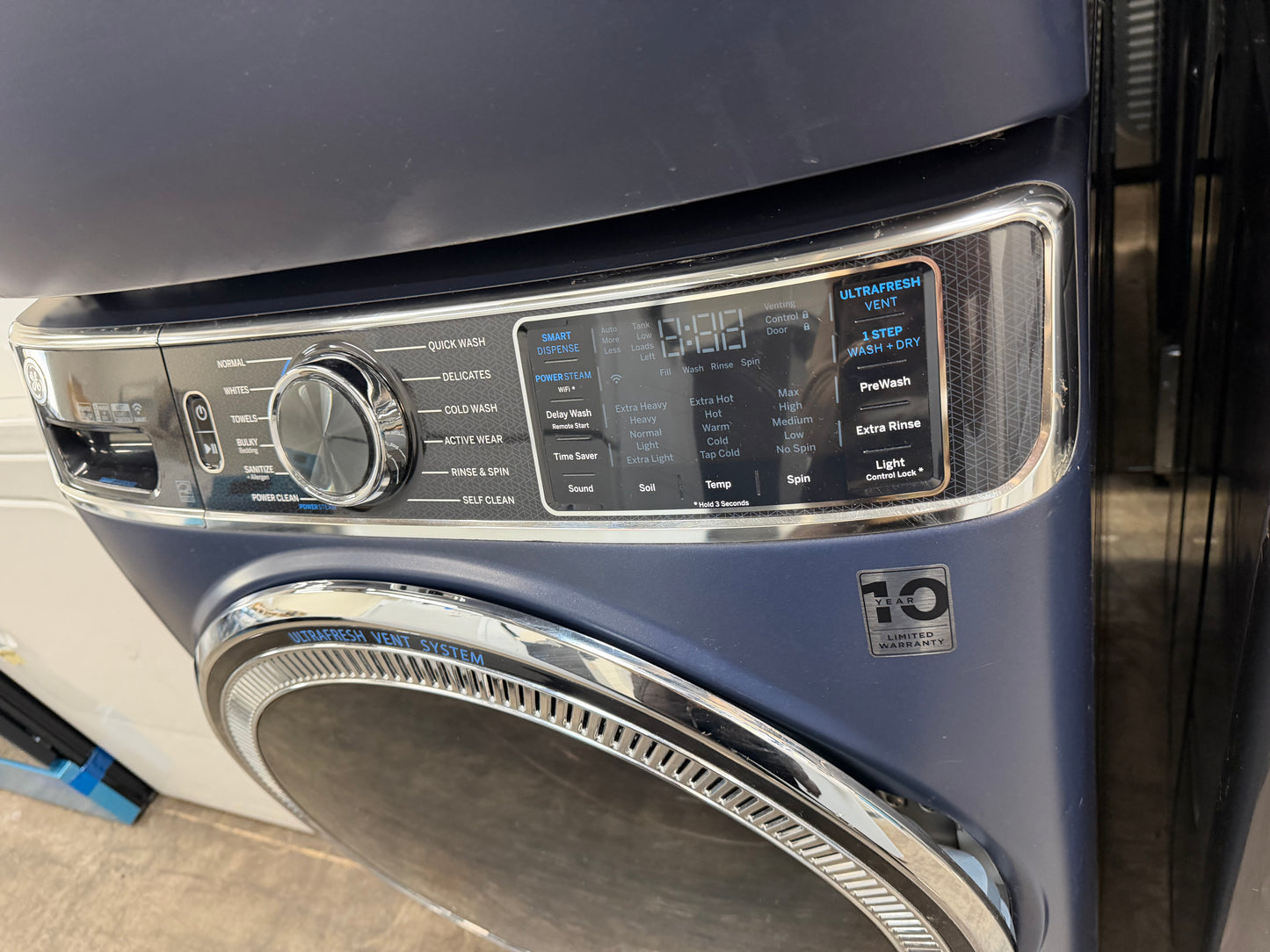 GE  GFW850SPNRS
28 Inch Front Load Smart Washer with 5.0 cu. ft. And GE  PFD87ESPVRS
28 Inch Smart Front Load Electric Dryer with 7.8 cu ft