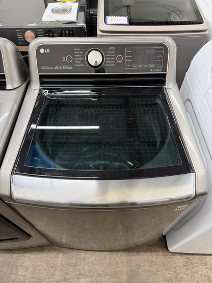 LG Top-Load 5.2-cu ft HE Washer (Black Stainless Steel) and 7.3-cu ft Turbo Steam Electric Dryer (Graphite Steel) Mismatch Set