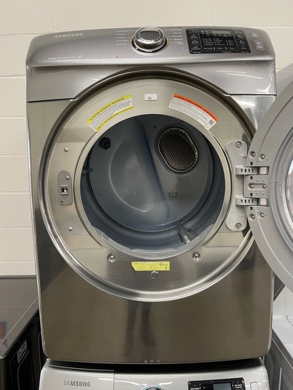 Samsung Front Load High Efficiency 4.2 Cu. Ft. Washer and 7.5 Cu Ft Electric Dryer Set in Platinum