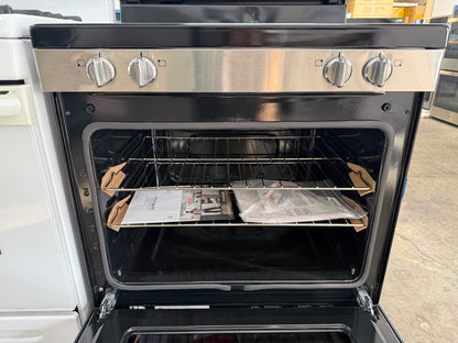 Frigidaire 30-in Glass Top 5 burners 5.3-cu ft Freestanding Electric Range ( Fingerprint Resistant Stainless Steel )
Model #FCRE306LAF