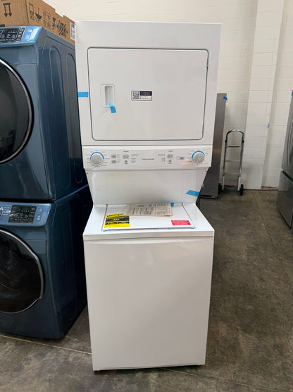 Frigidaire  FLCE7522AW
27 Inch Electric Laundry Center with 3.9 Cu. Ft. Washer Capacity, 10 Wash Cycles, 5.6 cu. ft. Dryer Capacity, 6 Dry Cycles, MaxFill Option, 4 Timed Dryer Cycles, and End-of-Cycle Signal