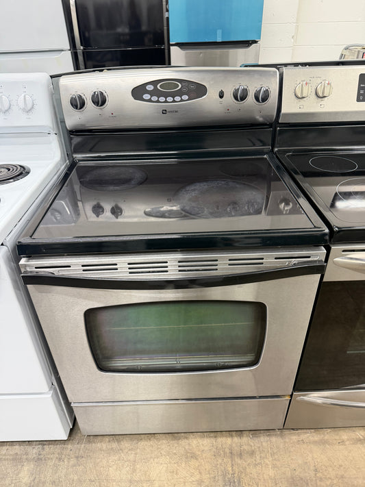 Maytag  MER5755QAS
30 Inch Freestanding Electric Range w/ Precision Cooking System & Hot-Surface Indicator Light: Stainless Steel