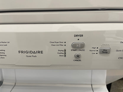 Frigidaire  FLCE7522AW
27 Inch Electric Laundry Center with 3.9 Cu. Ft. Washer Capacity, 10 Wash Cycles, 5.6 cu. ft. Dryer Capacity, 6 Dry Cycles, MaxFill Option, 4 Timed Dryer Cycles, and End-of-Cycle Signal