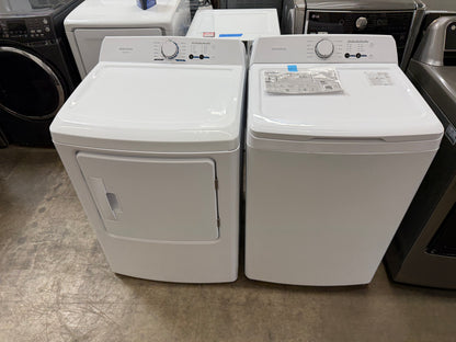 Insignia NS-TWM35W1 3.7 Cu. Ft. High Efficiency and Insignia- 6.7 Cu. Ft. Electric Dryer with Sensor Dry - White NS-TDRE67W1