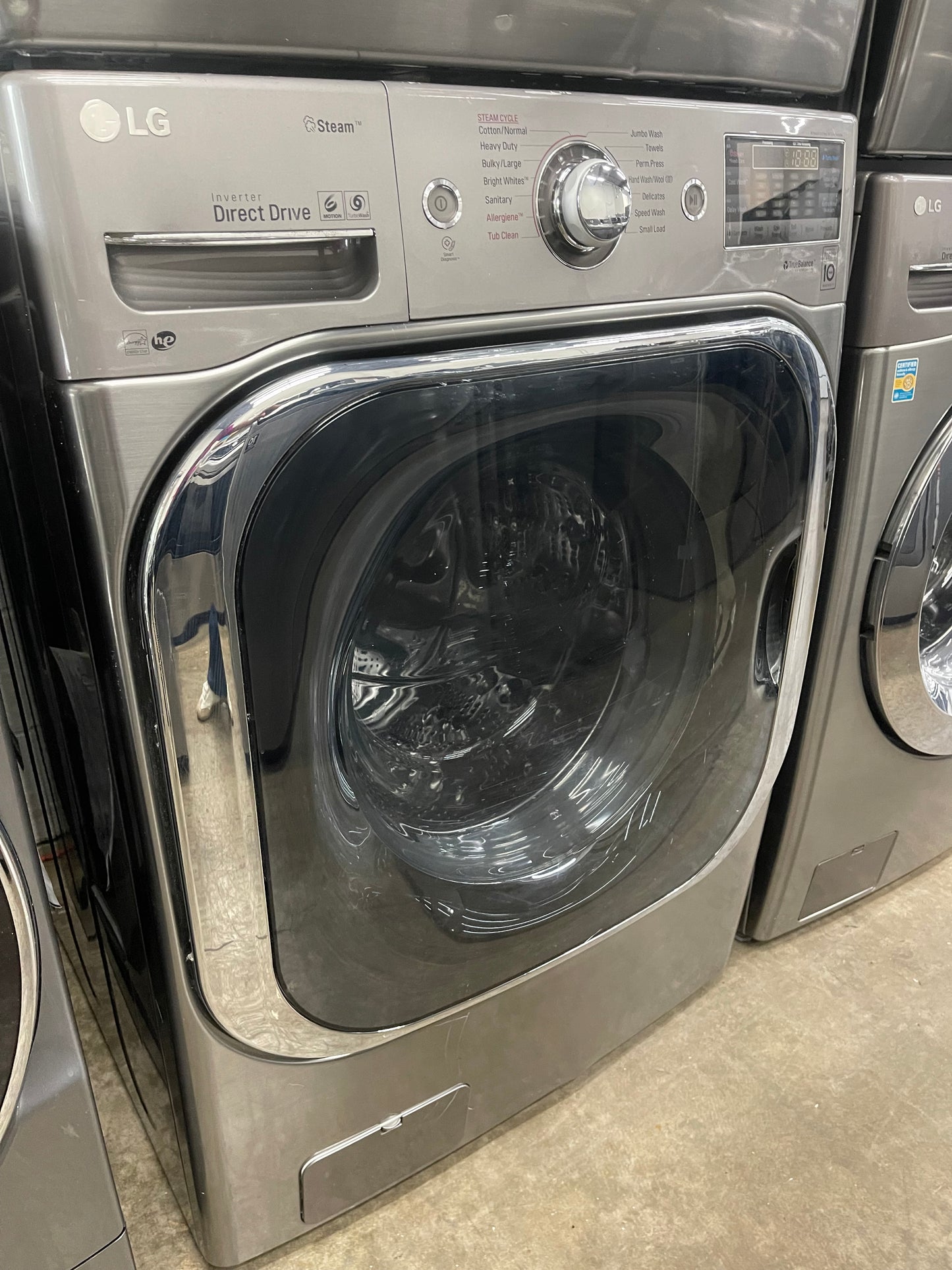 LG Mega Capacity Front Load Washer and Electric Dryer Set in Graphite Steel