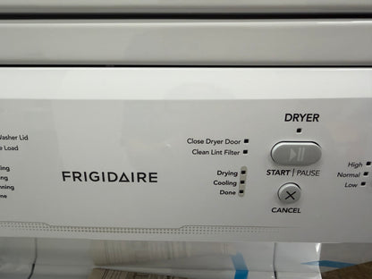 Frigidaire  FLCE7522AW
27 Inch Electric Laundry Center with 3.9 Cu. Ft. Washer Capacity, 10 Wash Cycles, 5.6 cu. ft. Dryer Capacity, 6 Dry Cycles, MaxFill Option, 4 Timed Dryer Cycles, and End-of-Cycle Signal