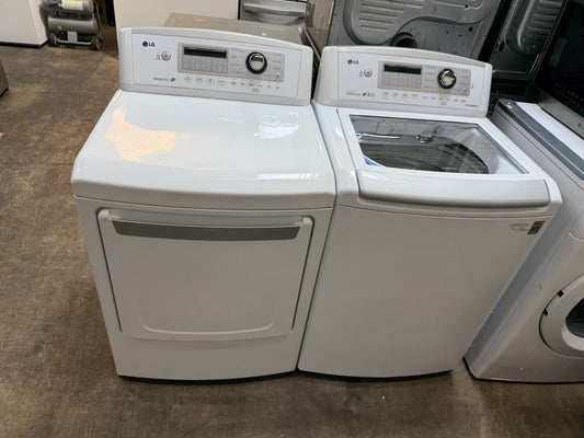 LG Turbo WashSeries  WT5270CW
27 Inch 4.9 cu. ft. Top Load Washer and LG  DLE4970W
27 Inch 7.4 cu. ft. Electric Dryer