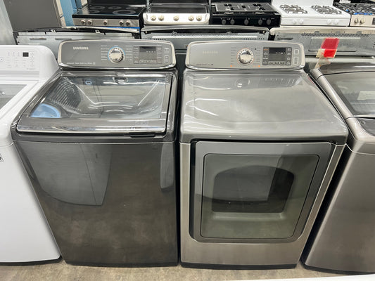 Samsung Top-Load Activewash 5.2-cu ft Washer and 7.5-cu ft Electric Dryer Mismatch Set (READ DESCRIPTION)