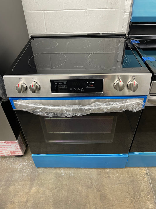 Frigidaire 30-in Glass Top 5 Burners 5.3 cu-ft Slide-In Electric Range in Stainless Steel-Model #FCFE3062AS