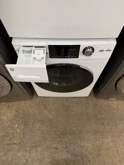 GE  GFQ14ESSNWW
24 Inch Front Load Electric Washer/Dryer Combo with 2.4 cu. ft and GE  GFD14ESSNWW
24 Inch Electric Dryer with 4.3 Cu. Ft.