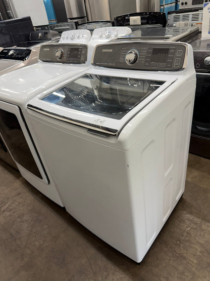 Samsung WA52M7750AW/A4 – 5.2 Cu. Ft. Top Load Washer and Samsung DVE52M7750W/A3 – 7.4 Cu. Ft. Electric Dryer