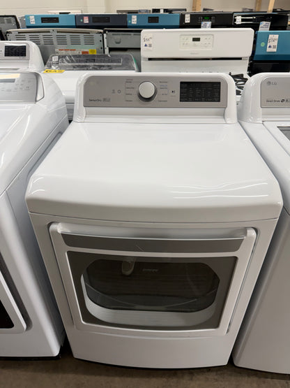 LG Top Load TurboWash 5.0 Cu. Ft. Washer and 7.3 Cu. Ft. EasyLoad Electric Dryer Set in White
