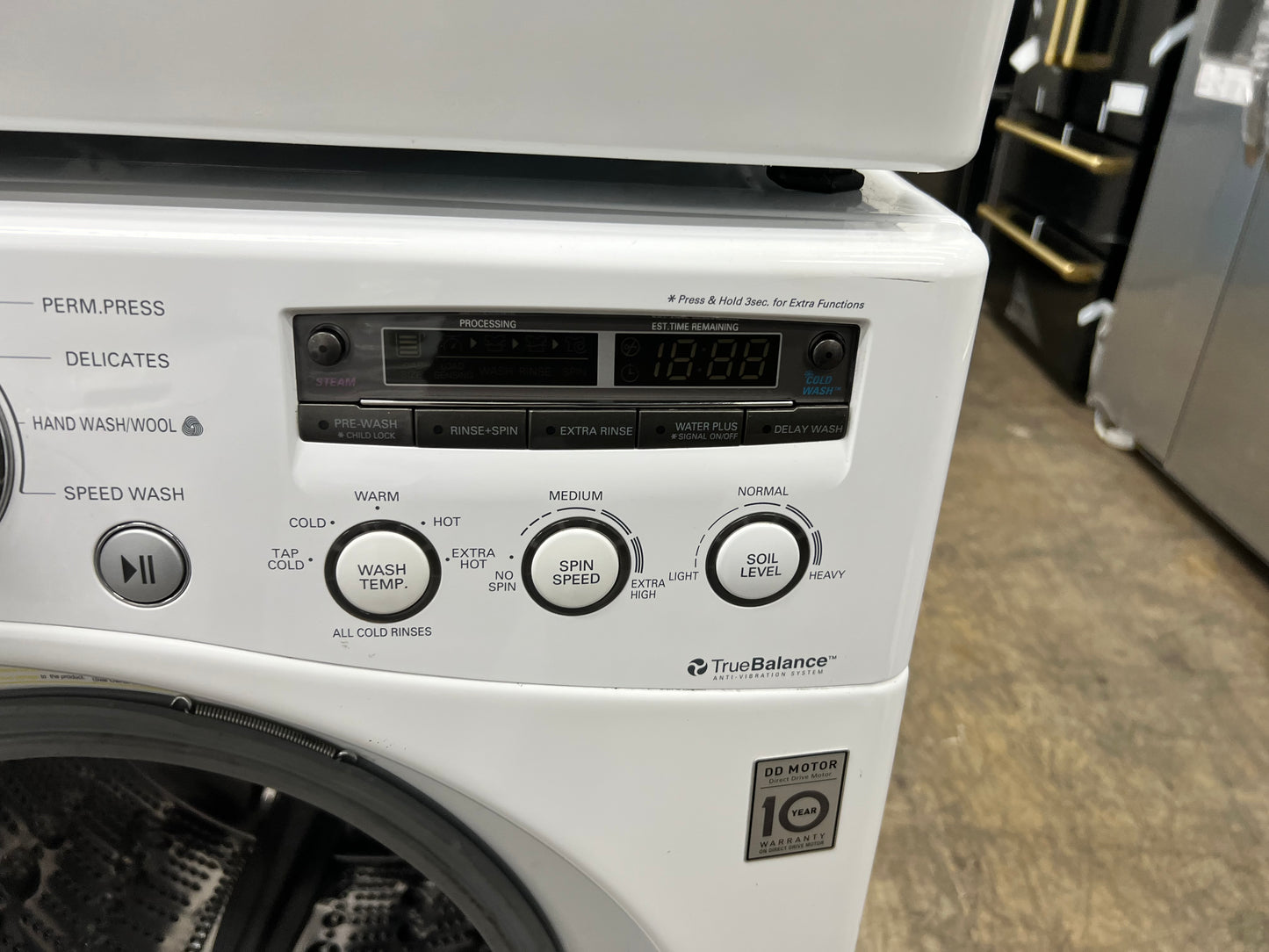 LG Front-Load High-Efficiency Stackable 3.6 Cu. Ft. Washer and 7.3 Cu. Ft. Electric Dryer Set in White