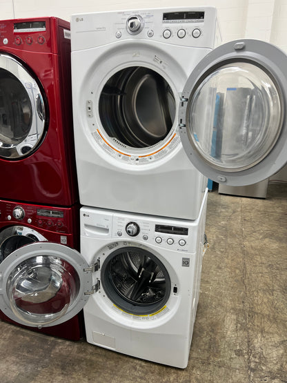LG Front-Load High-Efficiency Stackable 3.6 Cu. Ft. Washer and 7.3 Cu. Ft. Electric Dryer Set in White