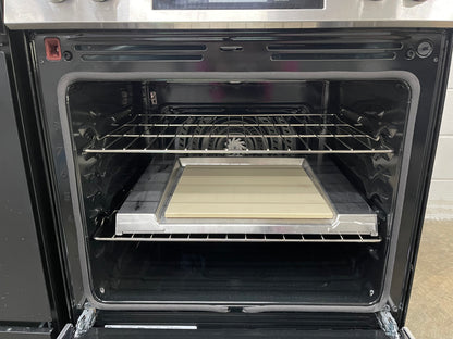 Frigidaire Gallery Series  GCFE3070BF
30 Inch Freestanding Electric Range with 5 Elements, 6.2 cu. ft. Total Convection Oven, EvenTemp™ Element, Storage Drawer, Stone-Baked Pizza, Air Fry, Self & Steam Clean, and Star-K