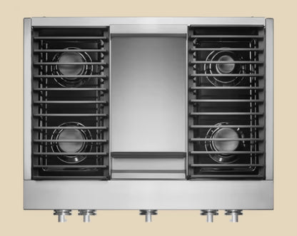 JennAir NOIR   JDRP536HM
36 Inch Smart Dual Fuel Professional Range with 4 Sealed Burners, 5.1 cu. ft. Oven Capacity, WiFi, Smart Integration, Chrome-Infused Griddle, CustomClean , Cinematic Lighting, JennAirCulinary Center, Dual-Fan True Convection, Du