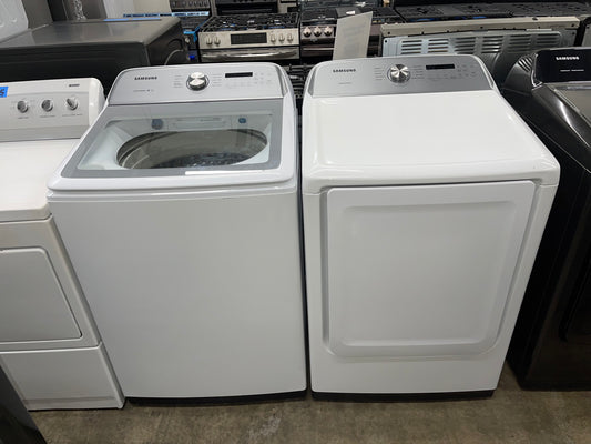 Samsung 5.0 cu. ft. Top Load Washer and 7.4 cu. ft. Electric Dryer
