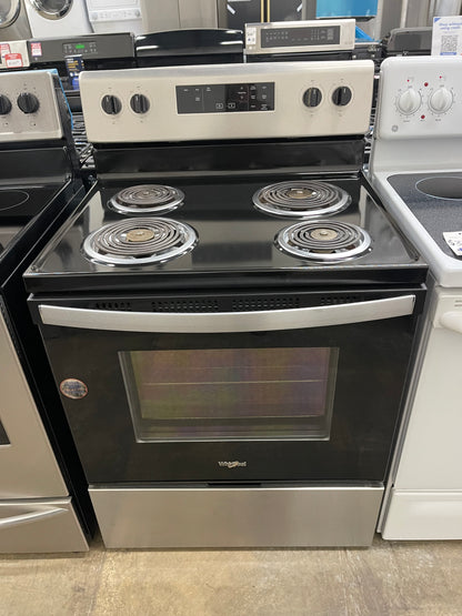 Whirlpool 30-in 4 burners 4.8-cu ft Freestanding Electric Range ( Stainless Steel )
Model #WFC150M0JS