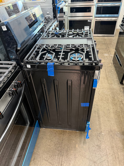 Frigidaire Gallery 30 in 5.1 cu-ft Gas Range with No Preheat + Air Fry in Smudge Proof Black Stainless Steel-Model #GCRG3060BDA