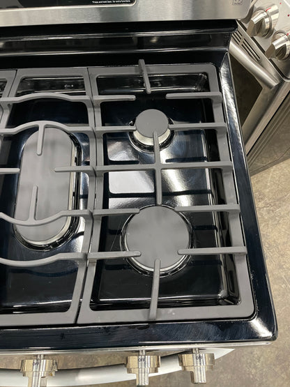 LG  LRG3061ST
30 Inch Gas Range with 20 Minute EasyClean ,Mode, Brilliant Blue Interior, Griddle Accessory, 5 Sealed Burners, 5.4 cu. ft. Oven and Storage Drawer: Stainless Steel