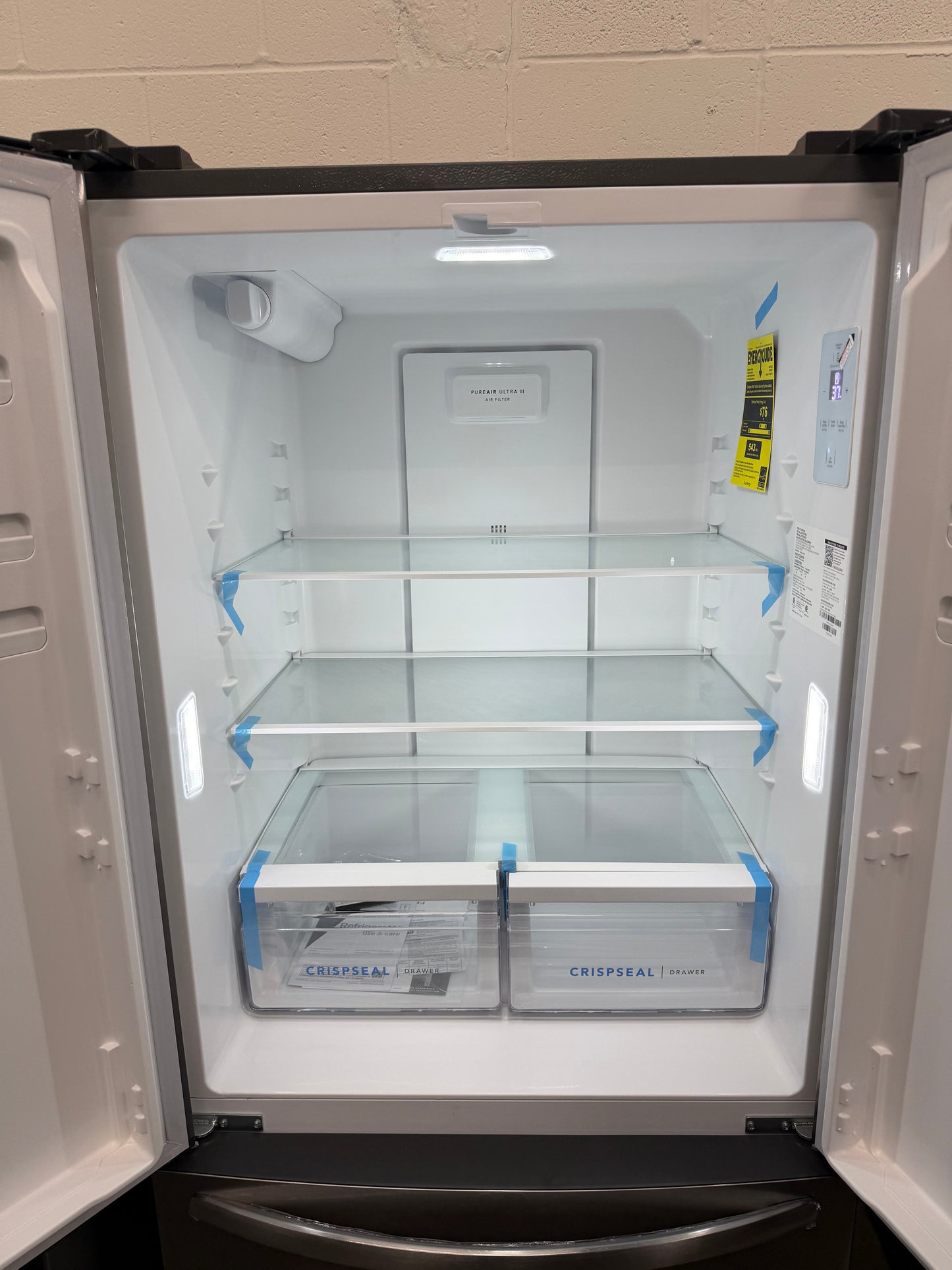 FRIGIDAIRE 31.5 in. 17.6 cu. ft. Counter Depth French Door Refrigerator, brushed steel Model # FRFG1723AV