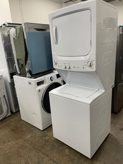 GE Spacemaker  GTUP270EMWW
27 Inch Electric Laundry Center with 3.3 cu. ft. Washer, 5.9 cu. ft. Dryer, 9 Wash Cycles, 4 Dry Cycles, Auto-Load Sensing and Cycle Status Lights