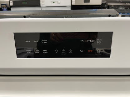 Frigidaire  FCRE3062AW
30 Inch Freestanding Electric Range with 5 Elements, 5.3 cu. ft. Capacity, EvenTemp Element, SpaceWise Element, Storage Drawer, and Steam Clean: White