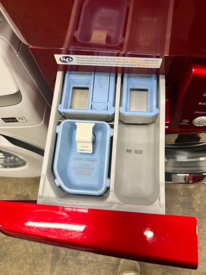 LG Front-Load 3.7 Cu. Ft. Washer and 7.3 Cu. Ft. Electric Dryer Set in Wild Cherry Red