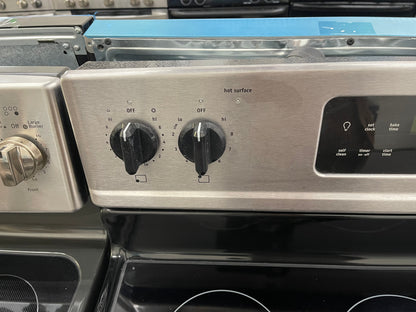 Frigidaire LGEF3043KF Gallery 30-in Glass Top 5 Elements 5.8-cu ft Self-Cleaning Freestanding Electric Range (Smudge-proof Stainless Steel)