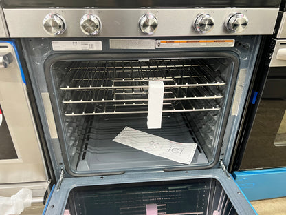 KitchenAid 30-in 5 burners 5.8-cu ft Convection Oven Freestanding Gas Range in Stainless Steel-Model #KFGG504KPS