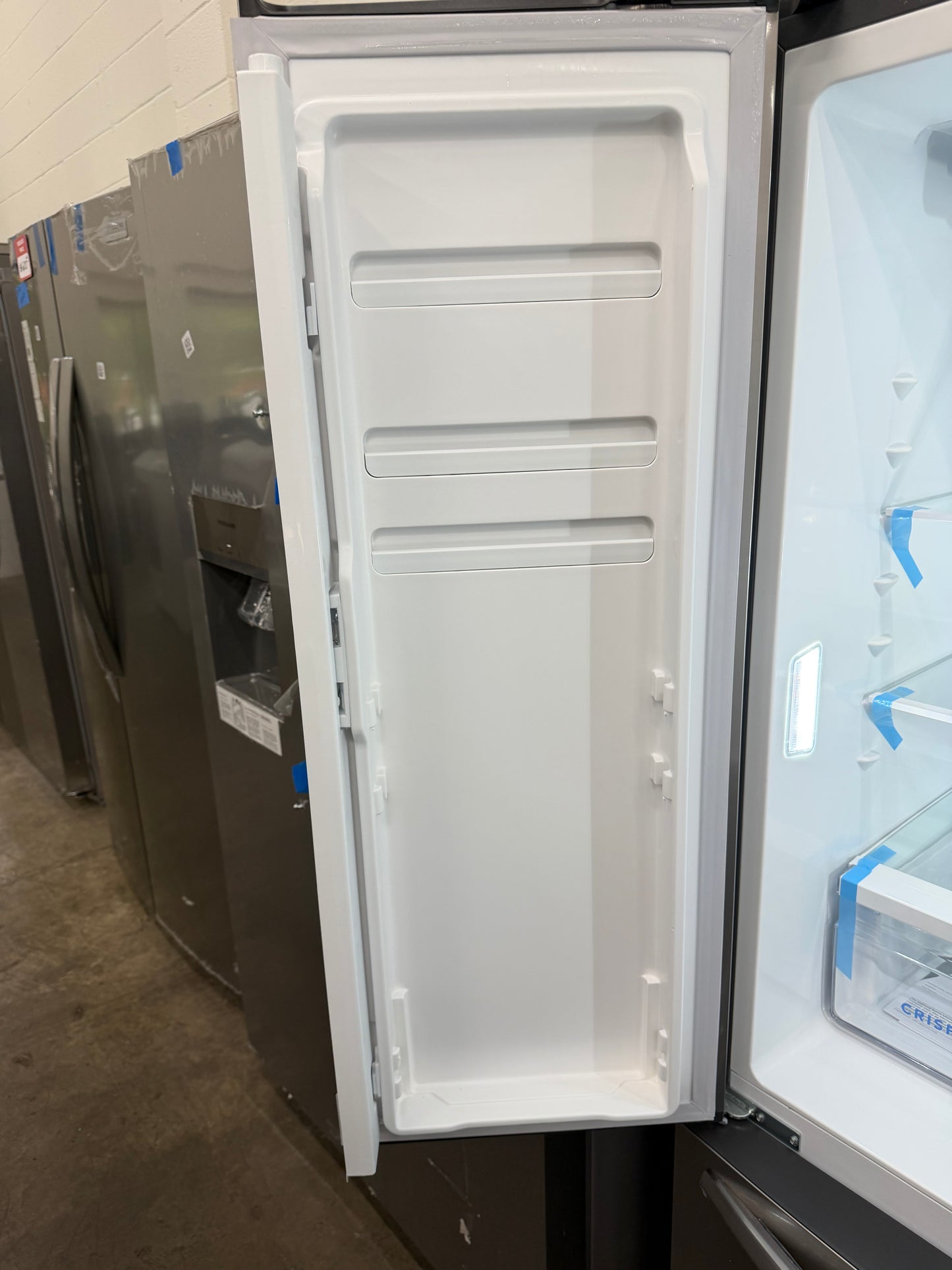 FRIGIDAIRE 31.5 in. 17.6 cu. ft. Counter Depth French Door Refrigerator, brushed steel Model # FRFG1723AV