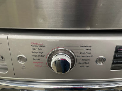 LG Mega Capacity Front Load Washer and Electric Dryer Set in Graphite Steel