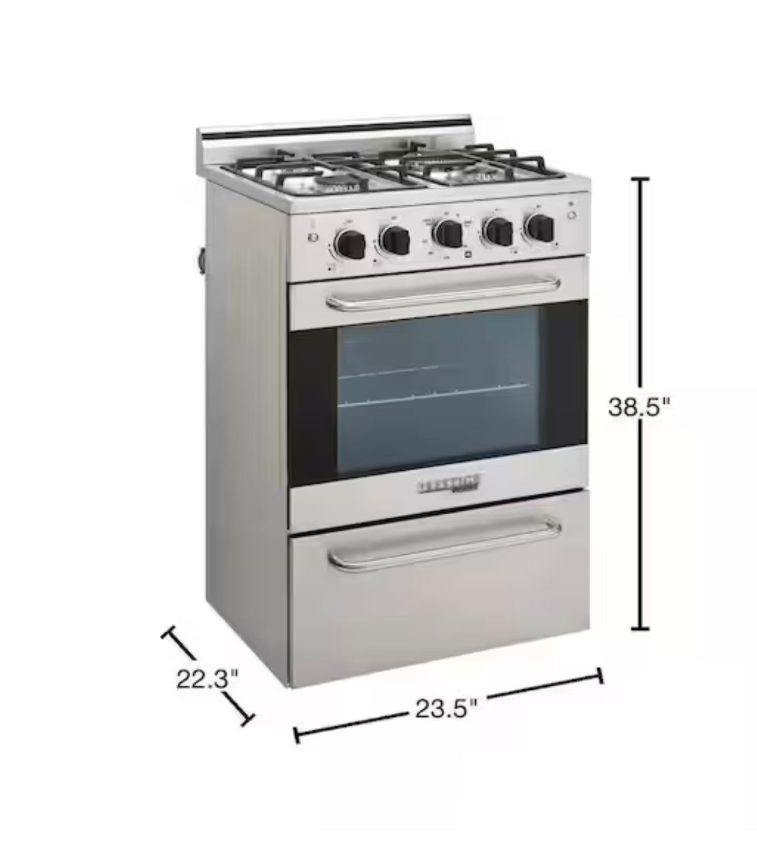 Prestige 24 in. 2.3 cu. ft. Gas Range with Convection Oven and Sealed Burners in Stainless Steel   Model # UGP-24V PC1 S/S