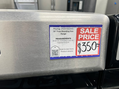 Maytag 30" Free-Standing Gas Range in Stainless Steel