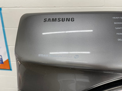 Samsung Front Load High Efficiency 4.2 Cu. Ft. Washer and 7.5 Cu Ft Electric Dryer Set in Platinum