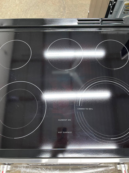 Frigidaire 30-in Glass Top 5 Burners 5.3 cu-ft Slide-In Electric Range in Stainless Steel-Model #FCFE3062AS