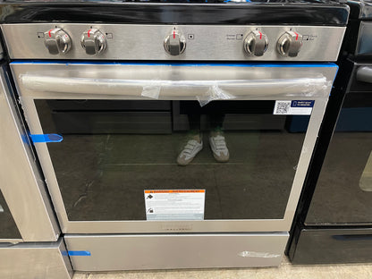 Frigidaire Gallery 30 in 5.1 cu-ft Gas Range with No Preheat + Air Fry in Smudge Proof Black Stainless Steel-Model #GCRG3060BDA