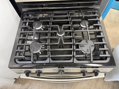 LG  LRG30355ST
30 Inch Freestanding Gas Range with 5 Sealed Burners, 5.0 cu. ft. Self-Cleaning Oven, SmoothTouch Controls and Warming Drawer: Stainless Steel