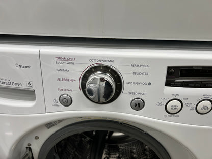 LG Front-Load High-Efficiency Stackable 3.6 Cu. Ft. Washer and 7.3 Cu. Ft. Electric Dryer Set in White