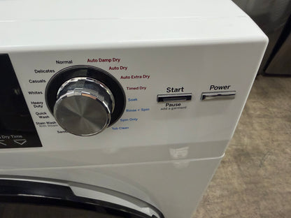 GE  GFQ14ESSNWW
24 Inch Front Load Electric Washer/Dryer Combo with 2.4 cu. ft Capacity, 14 Cycle Options, 5 Heat Selections, 1,450 RPM Spin Speed, NSF Sanitize, Timed Dry, Steam, 24 Hour Delay Start and Optional Wi-Fi Connect