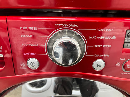 LG Front-Load 3.7 Cu. Ft. Washer and 7.3 Cu. Ft. Electric Dryer Set in Wild Cherry Red
